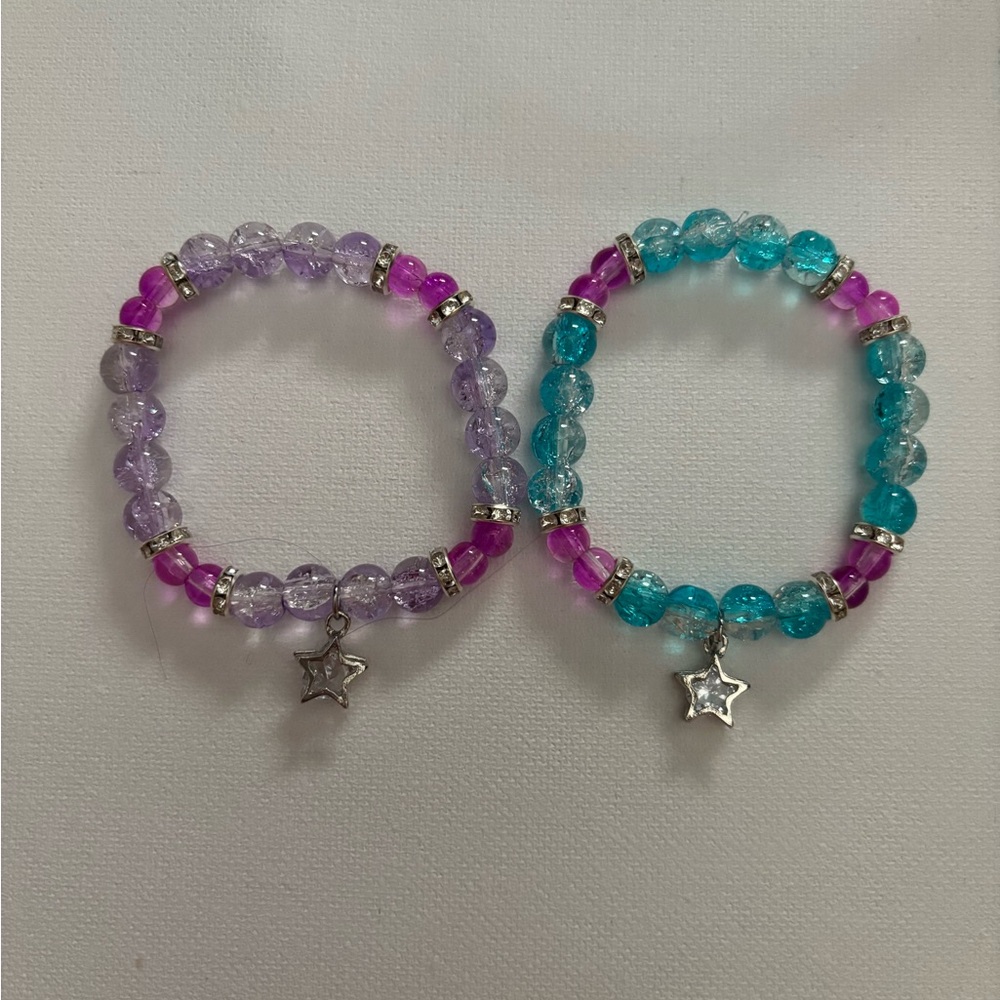Matching Colorful Beaded Bracelets with Star Charms